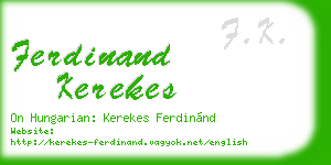 ferdinand kerekes business card