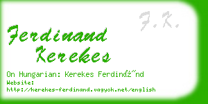 ferdinand kerekes business card